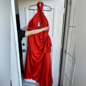 New with tags size 14 red Mac Duggal Maxi Dress